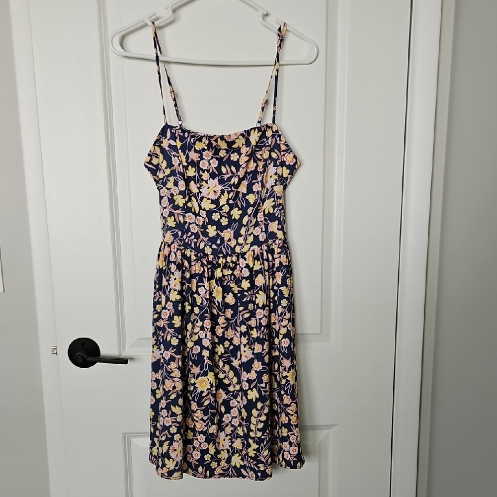 Goodthreads Navy and Yellow Floral Dress